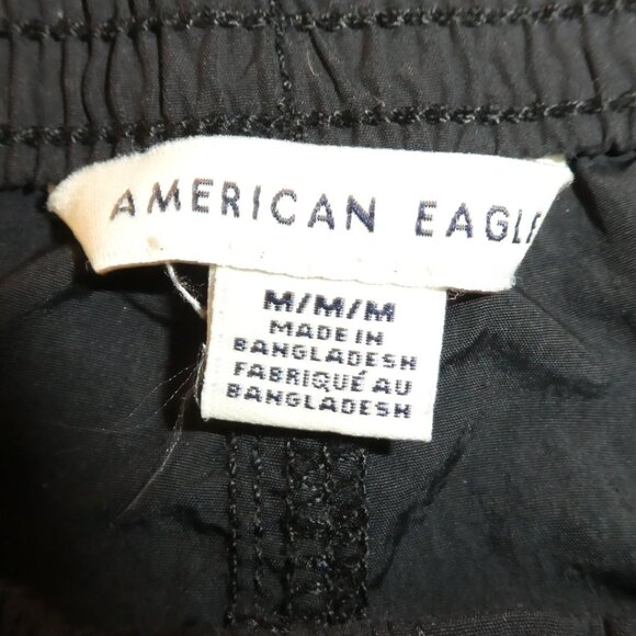 American Eagle Unisex Black Mesh Lined Shorts - Black - Picture 5 of 8